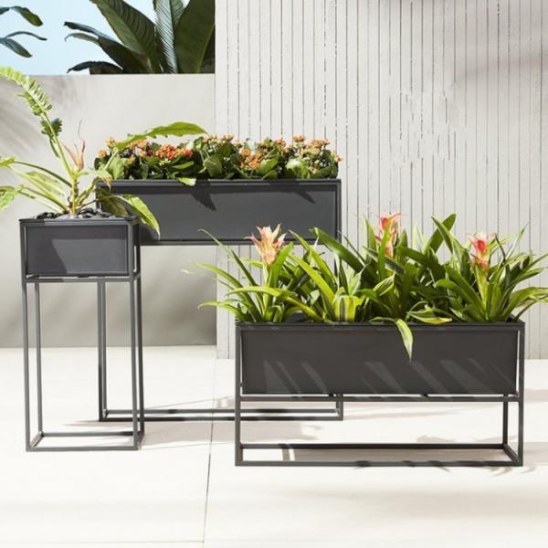 Rectangular Metal Flower Planter Galvanized Steel Garden Planters