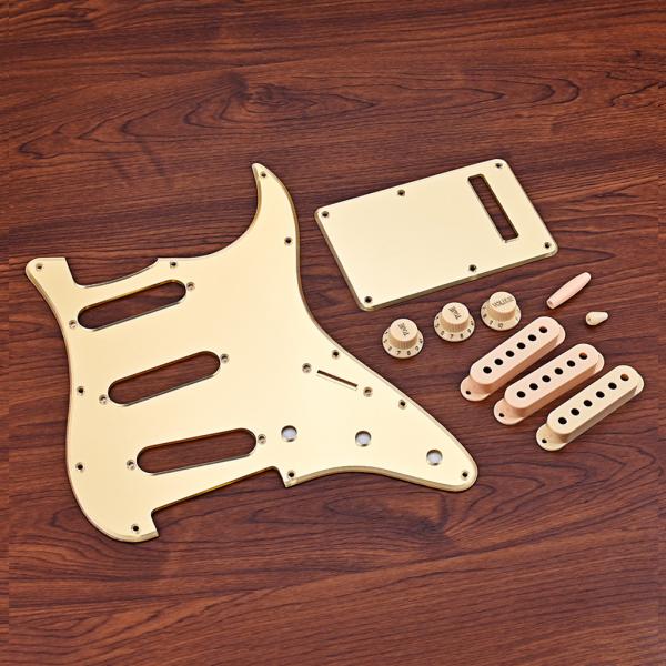 Золотое зеркало Pickguard SSS Электрическая гитара Pickguard набор пикап крышка задней пластины для современных гитар FD Strat стиль