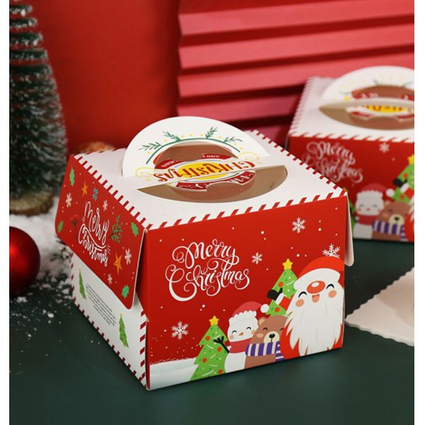 Personalised CYMK Printing Xmas Gift Box For Christmas Cake Sweet Candy 600gsm