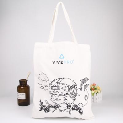 Folding Custom Drawing Cotton Printed Reusable Shopping Bags Washable