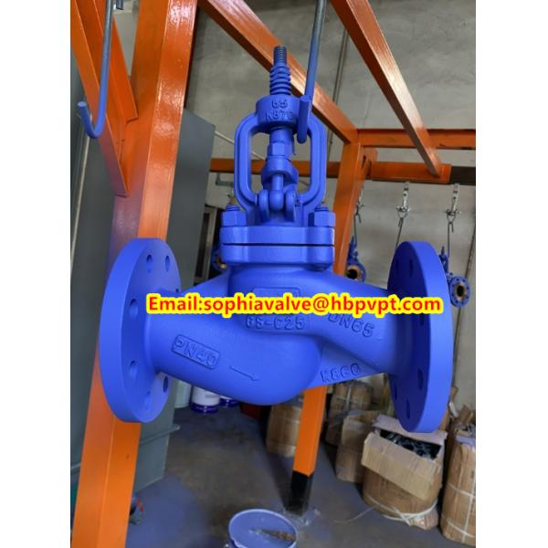 GG25 DIN flange end globe valve