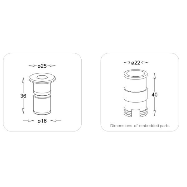 Материал тела нержавеющей стали 316 СИД теплого белого Кри 1*1W подземный светлый