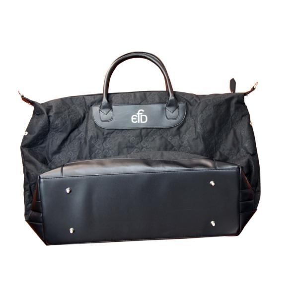 EFD press logo 75gsm nonwoven fabric with PU handle and full zipper Luxury Fabric carrier bags