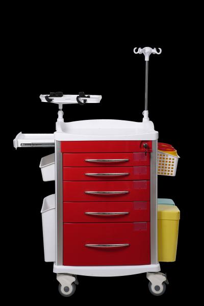 ET600 Emergency Crash Cart with 10 Drawers and 6 Color Options in Powder-Coated Steel for Hospital Code Organization