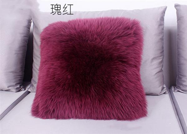 Forma decorativa do quadrado do coxim de Seat do Lambswool do sofá home com lãs lisas longas