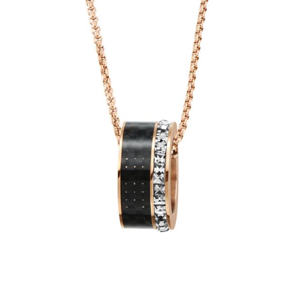 Bandes en fibre de carbone et en acier inoxydable Pendants Colliers bijoux pour hommes Bandes de mariage pour hommes