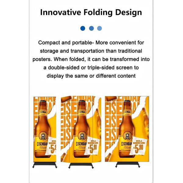 P1.5 Tri Fold Poster Led display Foldable led Screen Double Sided led dispaly