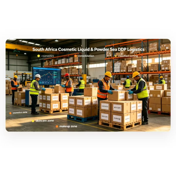 South Africa Cosmetic Liquid / Powder DDP Sea Freight Logistics Service