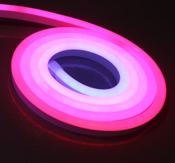 Topsung slim neon flexi 12v 10x20mm led rgb neon 90 degree backward bendable 5050 smd flex neon rgb roll controller
