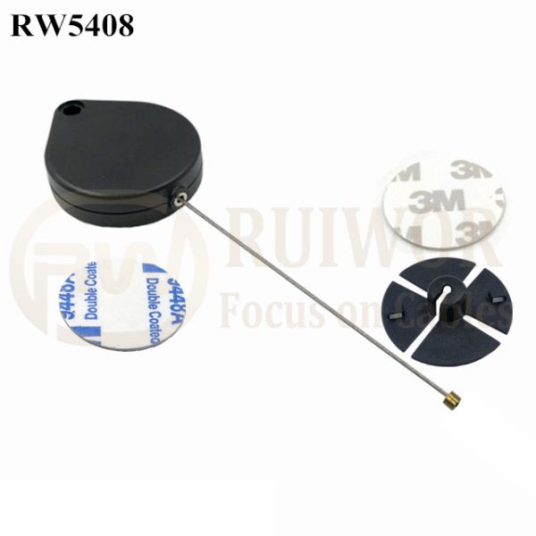 RW5408 Heart-Shaped Security Pull Box Plus Dia 38mm Circular Sticky Flexible ABS Plate