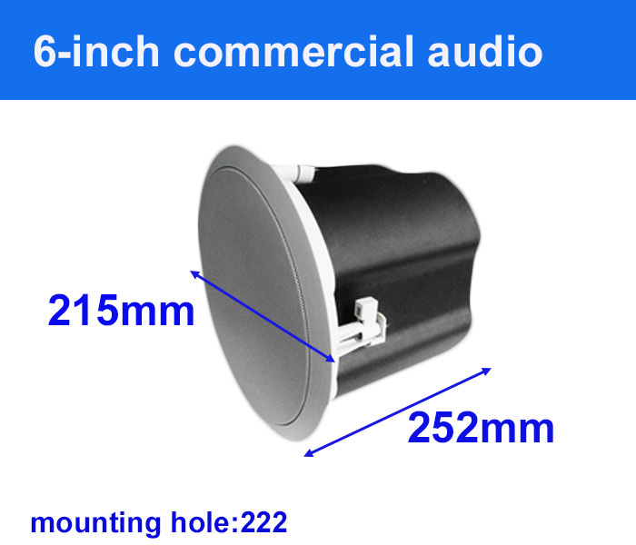 40W Commercial Ceiling Speaker 6 Inch Coaxial Speaker Unit Iron PA Speaker