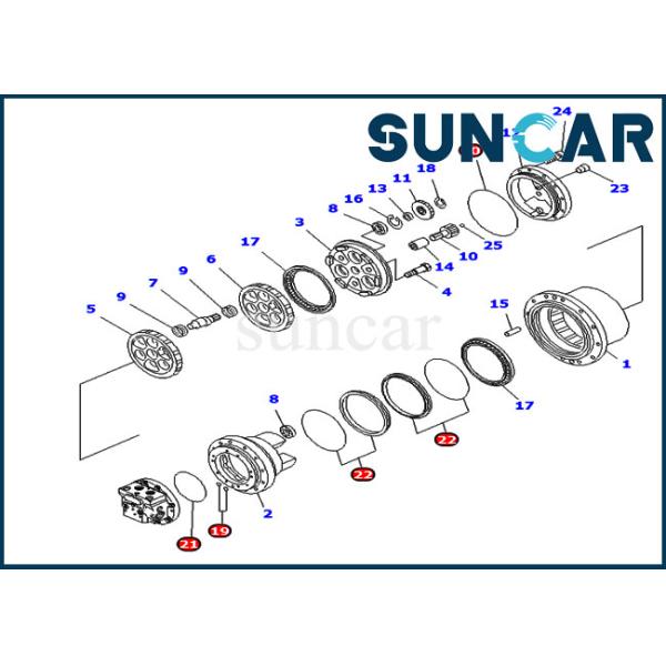 Komatsu Service Kit TZ276B9000-00 TZ276B900000 PC100-6 PC120-6 Excavator Travel Motor Seal Kit