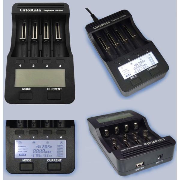 LiitoKala Engineer Lii-500 Lithium and NiMH Battery LCD Smartest Battery Charger for 18500, 18650, 26650, 14500, AA, AAA
