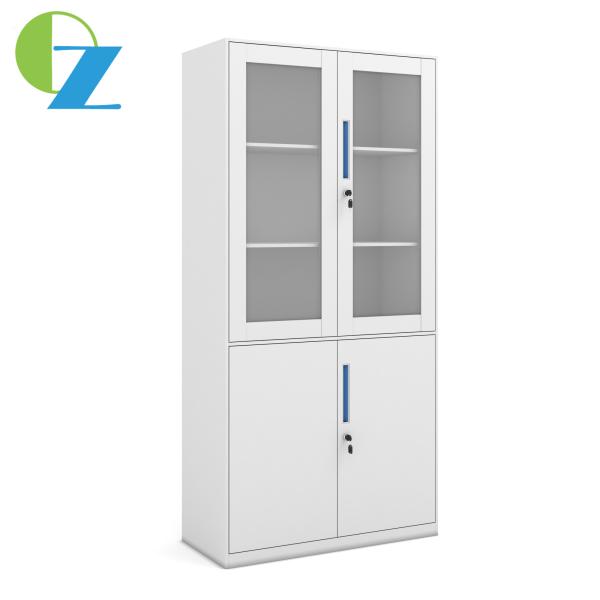 do cacifo magro do metal da borda de 12mm armário de aço de vidro da porta de balanço
