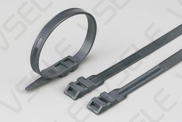 Electrical Wire UV Heavy Duty Metal Cable Ties Double Self Lock Black Nylon