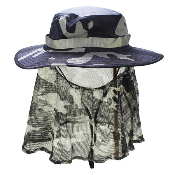 62cm UPF 50+ Outdoor UV Protection Unisex Bucket Hat With Neck Cover