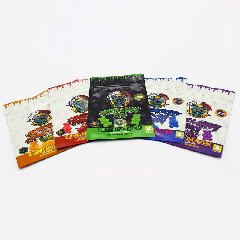CBD Gummies Packaging Mylar Bags Smell Proof Customized Weed Zipper Pack (КБД Гуми), упаковка, в которой содержатся милярные пакеты, без запаха