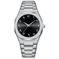 Reloj de cuarzo delgado para hombre con esfera árabe, acero inoxidable, cristal de zafiro, ultra delgado, resistente al agua