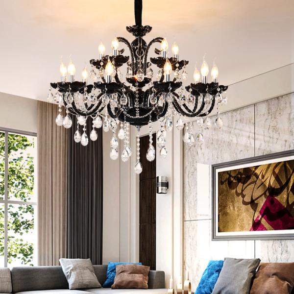 Black and silver crystal chandelier light fixtures ( WH-CY-20)
