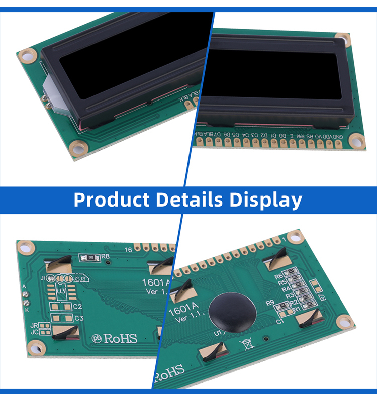 European BTN Black Film 1601A Character LCD Screen ST7066 1.5 Inches Multi Font Character Screen