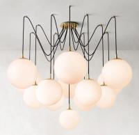 RH Iluminação Vidro Níquel Cristal Lustreiros Com Quadro de Latão