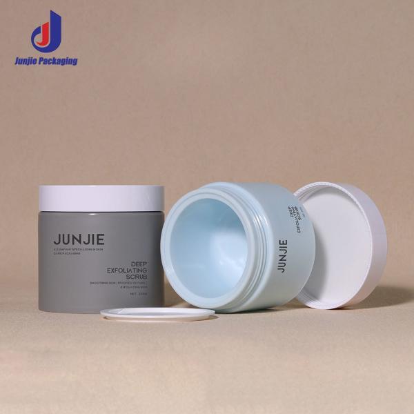 Impression à écran de soie 80-200g Grand conteneur Crème de gommage pour le corps Crème de beurre pour le corps Ecologique Bouteille à double paroi Bouteilles larges en plastique