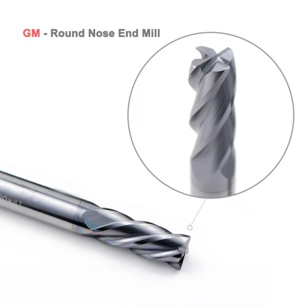 6 mm Carbide Corner Radius End Mill 4 Flautas ALCRN Revestido