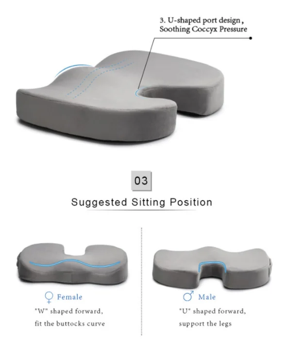 Customized Color U-Shape Memory Foam Car Seat Cushion for Comfortable Driving