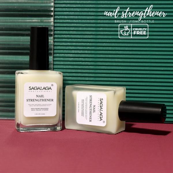 15ml Glass Bottle Air Dry Nail Strengthener SAGALAGA Private Label for Nail Strengthening and Care