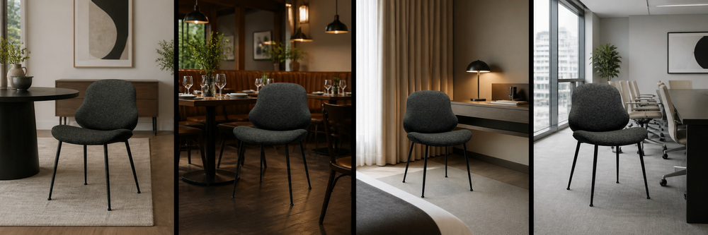 Curved-back Upholstered Dining Chair BW-504