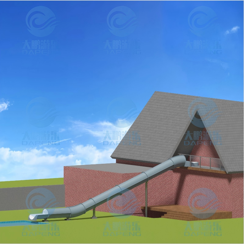 4.14m Durable Fiberglass Closed Water Slide Backyard Amusement For Residential Swimming Pools Custom