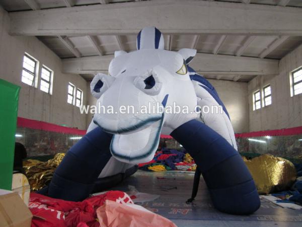 10m long white Sport event Inflatable Football Helmet  Entrance Tunnel with logo