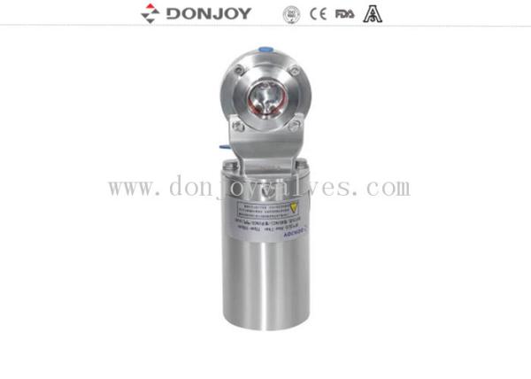 FDA Stainless steel SUS304 double acting sanitary grade pneumatic clamp butterfly valves with controller for food