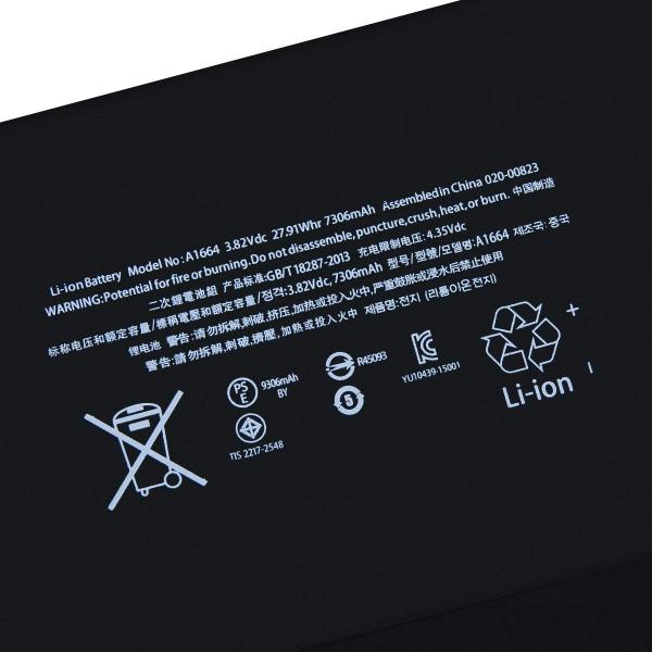 3.82 Volt 7306mAh A1664 Apple IPad Pro 9.7 Battery Replacement 2016 Edition A1673 A1674 A1675