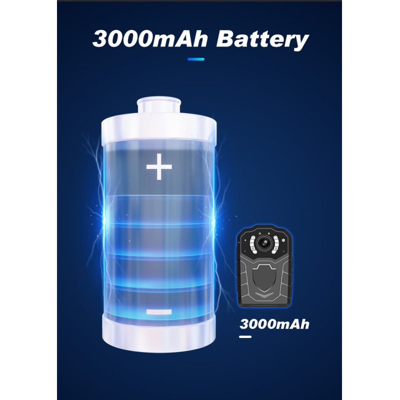 Mini 4K 2MP UHD High Relosution Body Worn Camera With Voice Alarm and 2M Drop Resistant WIFI Wearable Camera for Video Recording