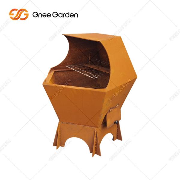 Simple Operation Corten Iron BBQ Charcoal Cooking Grill For Outdoor Party