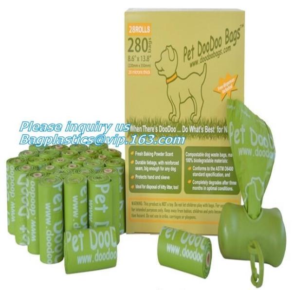 Dog Poop Bag Cornstarch Compostables, Unscented Environment Friendly Compostable Dog Pet Poop Bags, Star Seal Leak Proof