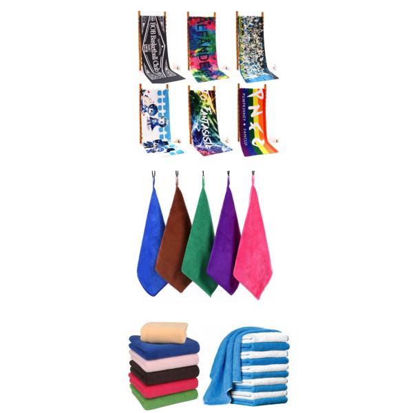 Promotional Custom Full Colour Printed Microfiber Sport Beach Towel Soft Quick Dry