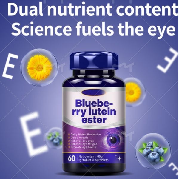 Sugar Free Organic Lutein Ester Chewing Tablets With Blueberry Flavor For Eye Care Supplement