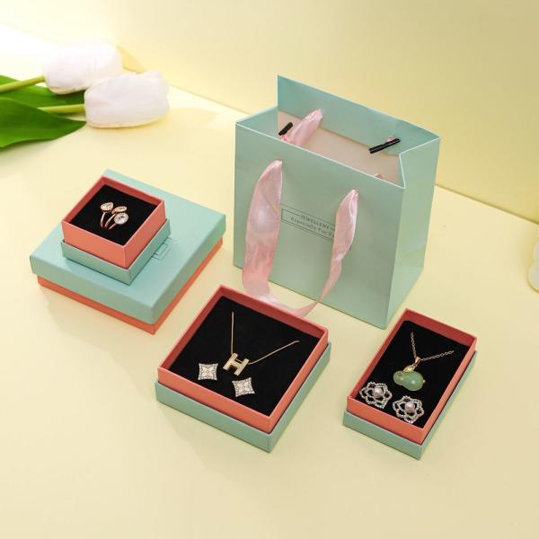 Black Luxury Foam Insert Jewelry Box Paper Packaging Cardboard Jewelry Gift Boxes