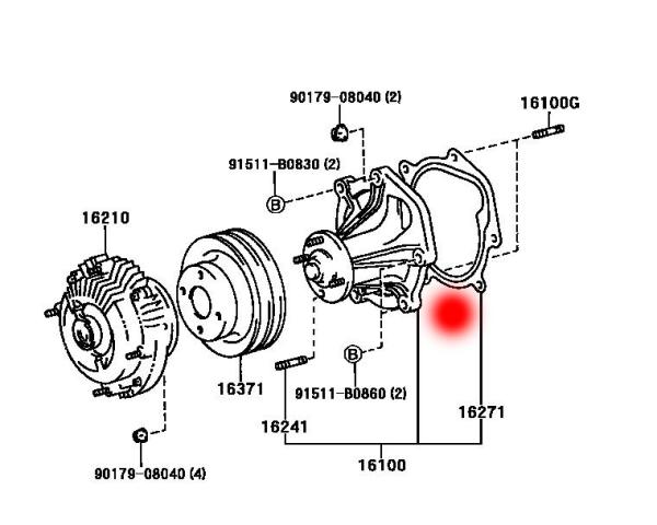 OEM 16100-69325 16100-69415 BOMPA DE ÁGUA PARA TOYOTA LAND CRUISER 1FZ-FE