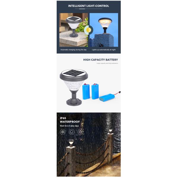 Oscuridad a la presión anti de Dawn Solar Pillar Light Rainproof para al aire libre