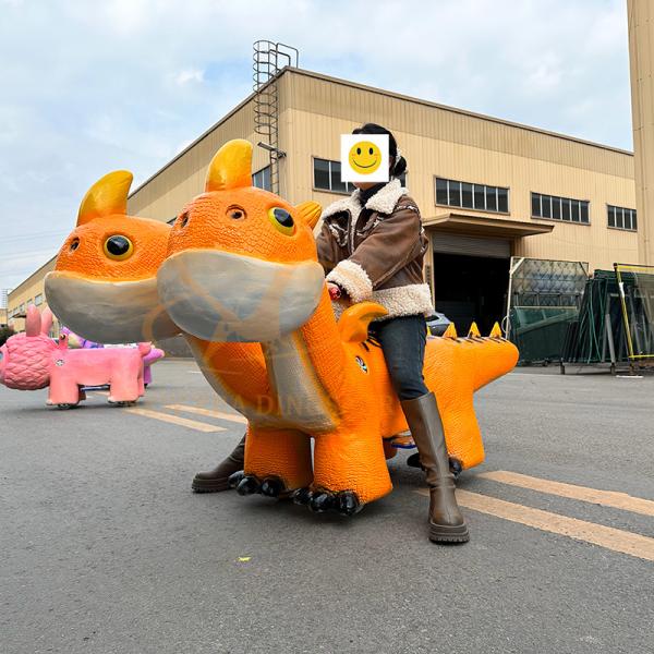 Shopping Mall Electric Dinosaur Scooter Ride for Kids High Density Sponge Coin Operated Control Mode