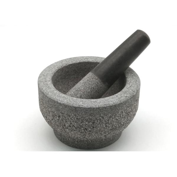 Natural Pitted Granite Stone Mortar And Pestle Set Kitchen Tool Guacamole Bowl