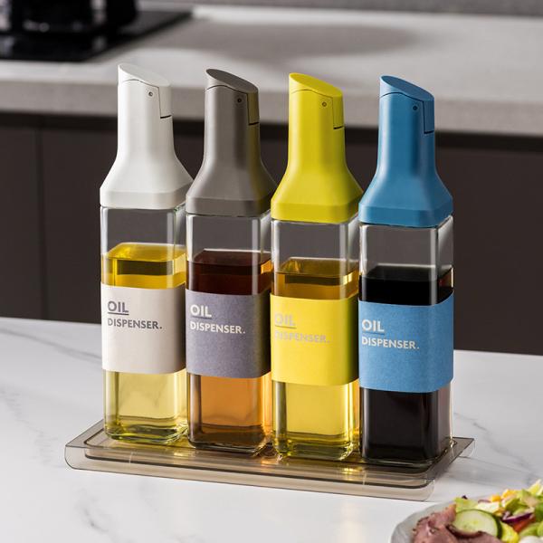 500ml Capacity Glass Kitchen Oil and Vinegar Bottle with Stylish Leak-Proof Dispenser