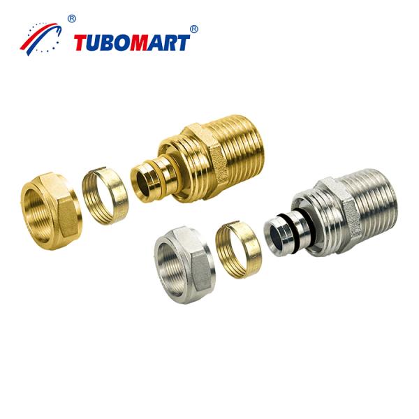Gas / Water System Pex Al Pex Compression Plumbing Fittings Durable Compression Brass Union Fitting with Long Lifespan