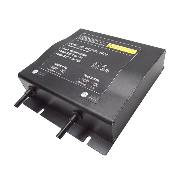 Super On Board canal 2 banco 10 Amp bateria 12V 24V carregador 10A gel AGM carregador de bicicleta elétrica