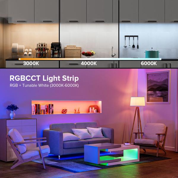 Ultra Bright 840 LEDs/m 24V DC COB LED Strip Light 12mm Wide PCB For Home And Commercial Lighting