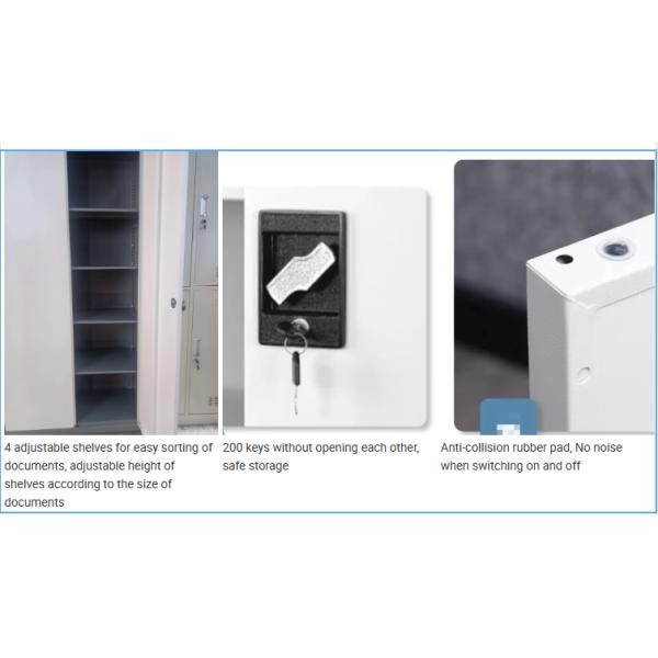 Modern Steel File Cabinet with Glass and Metal Doors Adjustable Office Furniture for Home School Workshop Warehouse Storage