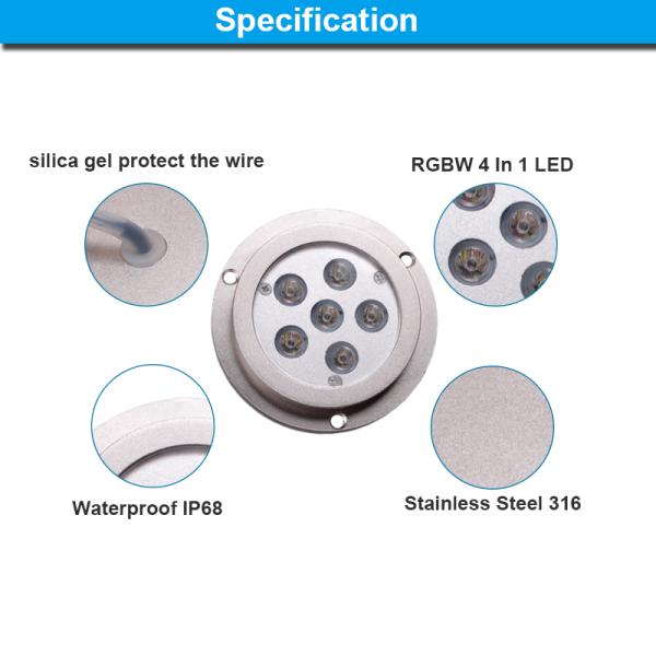 Держателя света СИД RGB 24W света морского полного подводные для рыбацкой лодки